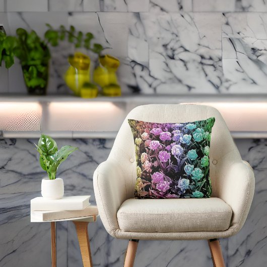 レインボーパステルチューリップ クッション