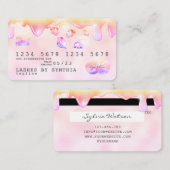 レインボーパステルドリップクレジットカードホログラムダイヤモンド 名刺 (正面/裏面)