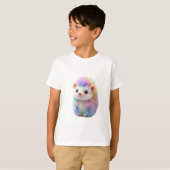 レインボーパステルハリネズミ キッズ Tシャツ (正面フル)
