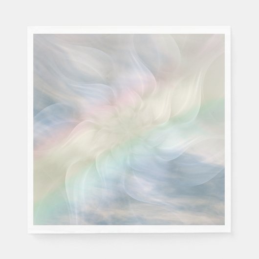 レインボーパステルフローラデザイン スタンダードランチョンナプキン (正面)