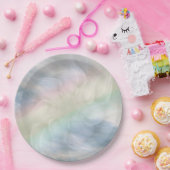 レインボーパステルフローラデザイン ペーパープレート (パーティー)