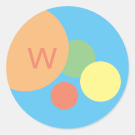 レインボーパステルブライトモダン紙吹雪ミニマル ラウンドシール