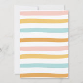 レインボーパステルボホミュートピンクガールファースト誕生日 招待状 (裏面)