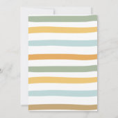 レインボーパステルボホミュートブルーボーイファースト誕生日 招待状 (裏面)