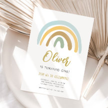 レインボーパステルボホミュートブルーボーイファースト誕生日