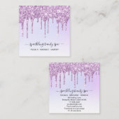 *~*レインボーパステルマゼンタドリップグリッターAP7 スクエア名刺 (正面/裏面)