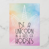 レインボーパステルユニコーン肯定 箔シーズンカード (正面)