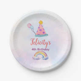 レインボーパステルユニコーン 誕生日パーティー なんでも年齢 ペーパープレート