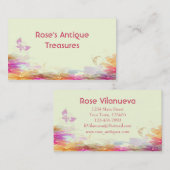 レインボーパステル花模様 名刺 (正面/裏面)