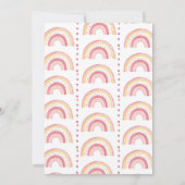 レインボーパステル落書きアートの少女の誕生日 招待状 (裏面)