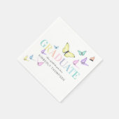 レインボーパステル蝶の卒業パーティー スタンダードカクテルナプキン (角)