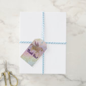 レインボーパステル金ゴールドグリッターファンタジーバースデーパーティー ギフトタグ (より糸付き)