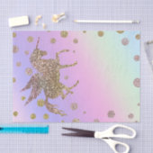 レインボーパステル金ゴールドグリッターユニコーンバースデーパーティー 薄葉紙 (クラフト)