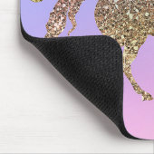 レインボーパステル金ゴールドドットユニコーントレンディーガールズ マウスパッド (コーナー)