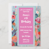 レインボーパステル ドリーム ユニコーン 招待状 (裏面)