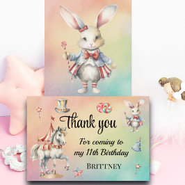 レインボーパステルwアニマルズ11誕生日 サンキューカード