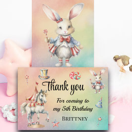 レインボーパステルwアニマルズ5誕生日 サンキューカード