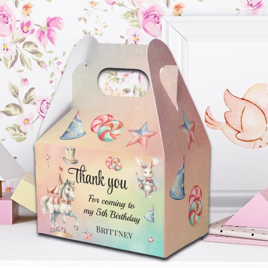 レインボーパステルwアニマルズ5誕生日 フェイバーボックス