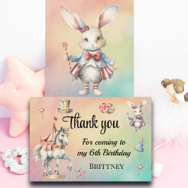 レインボーパステルwアニマルズ6誕生日 サンキューカード