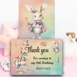 レインボーパステルwアニマルズ8誕生日 サンキューカード