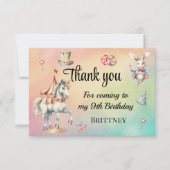レインボーパステルwアニマルズ9th誕生日 サンキューカード (正面)