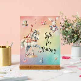 レインボーパステルw動物誕生日ギフト アクリルサイン