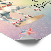 レインボーパステルw動物誕生日ギフト ポスター (角)