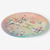 レインボーパステルw動物4th誕生日パーティー ペーパープレート (アングル)