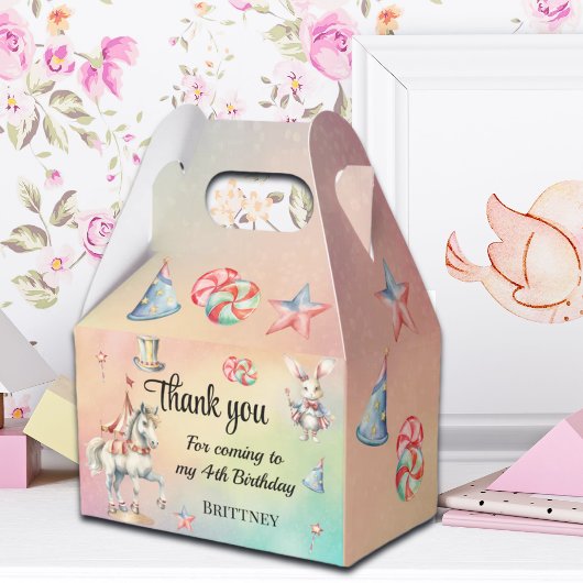 レインボーパステルw動物4th誕生日 フェイバーボックス