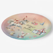 レインボーパステルw動物8thバースデーパーティー ペーパープレート (アングル)