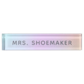 レインボーパスパーソナライズされたテルホログラフィック デスクネームプレート (正面)