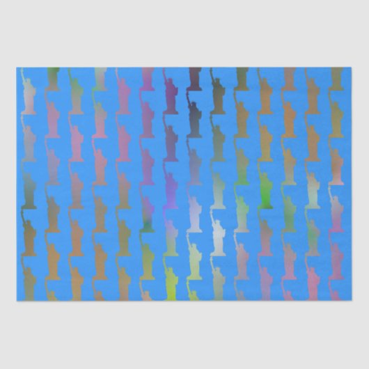 レインボーパターンにニューヨークの自由の女神 薄葉紙 (正面)