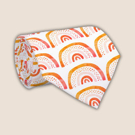 レインボーパターンオレンジ ネクタイ