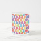 レインボーパターンカラフルリーフデザイン フロストグラスマグカップ (中央)