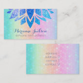 レインボーパターンスキンケアの蓮の花 名刺 (正面/裏面)