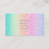 レインボーパターンスキンケアの蓮の花 名刺 (裏面)
