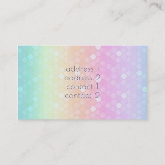 レインボーパターンスキンケアの蓮の花 名刺 (裏面)
