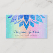 レインボーパターンスキンケアの蓮の花 名刺 (正面)