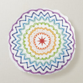 レインボーパターンラウンド装飾用クッション ラウンドクッション