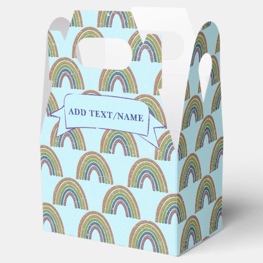 レインボーパターンヴィンテージスタイル名前をカスタムする フェイバーボックス (オープン)