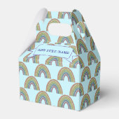 レインボーパターンヴィンテージスタイル名前をカスタムする フェイバーボックス (正面サイド)