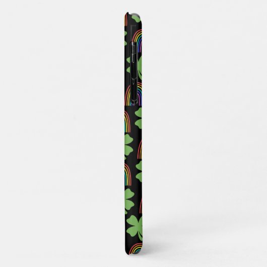 レインボーパターン付き4枚のグリーンリーフクローバー Case-Mate iPhoneケース (裏面/左)