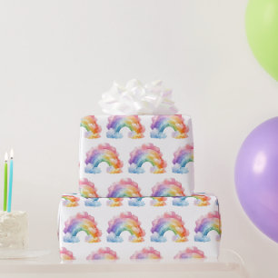 レインボーパターン子供の誕生日 ラッピングペーパー