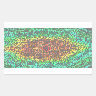 レインボーパターン（の模様が）あるステッカー 長方形シール