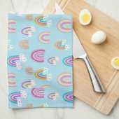 レインボーパターン キッチンタオル (四つ折り)