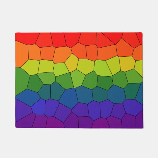 レインボーパターン ドアマット (正面)