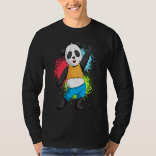 レインボーパンダベア ダンス 熊 色 女子 Tシャツ