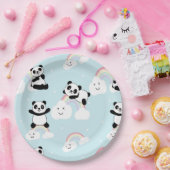 レインボーパンダ紙プレート ペーパープレート (パーティー)