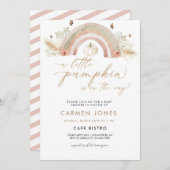 レインボーパンプキンベビーシャワー招待状秋秋 招待状 (正面/裏面)