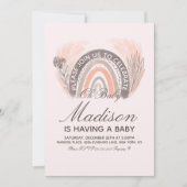 レインボーパンプドールボヘミアンベビーシャワー 招待状 (正面)